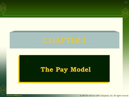 McGraw-Hill/Irwin © 2005 The McGraw-Hill Companies, Inc. All rights reserved. 1-1 CHAPTER 1 The Pay Model.