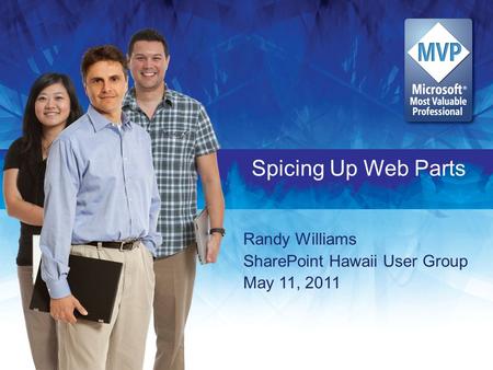 Spicing Up Web Parts Randy Williams SharePoint Hawaii User Group May 11, 2011.