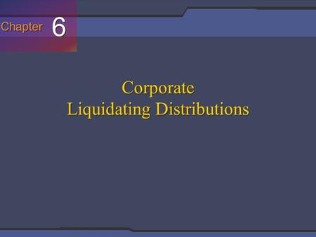 Corporate Liquidating Distributions