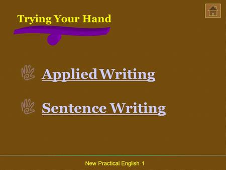New Practical English 1 Trying Your Hand Applied Writing Sentence Writing.