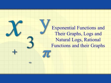 The exponential function f with base a is defined by f(x) = ax