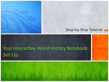 Your Interactive World History Notebook Set-Up