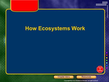 How Ecosystems Work.