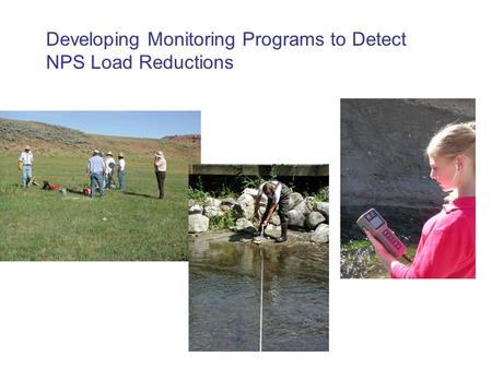 Developing Monitoring Programs to Detect NPS Load Reductions.