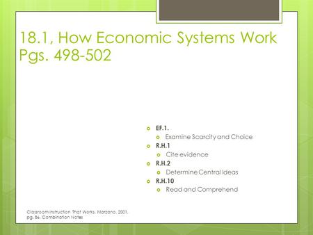 18.1, How Economic Systems Work