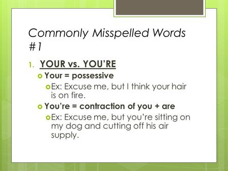 Commonly Misspelled Words #1