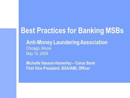 Best Practices for Banking MSBs