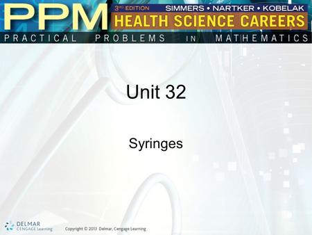 Unit 32 Syringes. Basic Principles of Reading Syringes Syringes are measuring devices used for parenteral or injectable medications. Common injection.