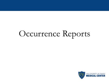 Occurrence Reports. An occurrence report is a document used to record an event when it occurs Occurrences are reported each time an occurrence occurs.