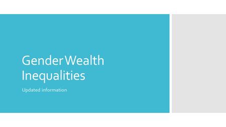 Gender Wealth Inequalities Updated information. Evidence of discrimination  Birmingham City Council had to pay out nearly £800 million to women who were.