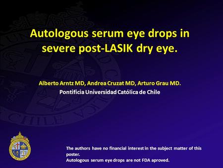 Autologous serum eye drops in severe post-LASIK dry eye.