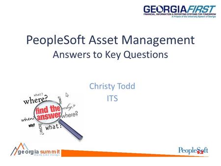 PeopleSoft Asset Management Answers to Key Questions