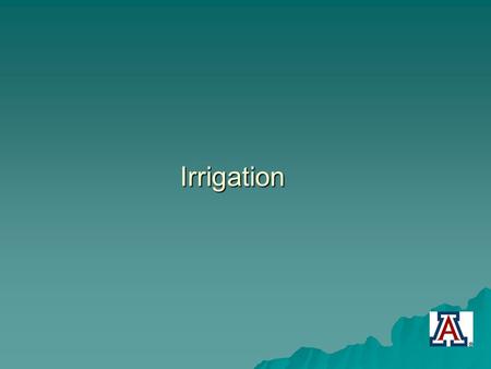 Irrigation. Irrigation Requirements   Know how much your plants need.   Know how much water each part of your watering system applies.   Match your.