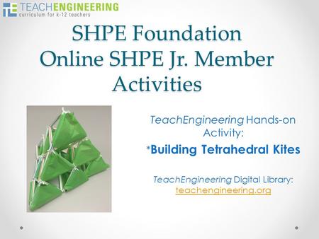 SHPE Foundation Online SHPE Jr. Member Activities