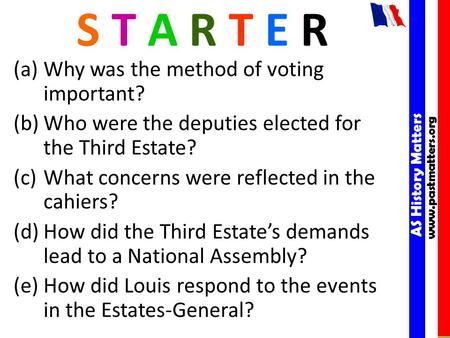 AS History Matters www.pastmatters.org AS History Matters www.pastmatters.org S T A R T E R (a)Why was the method of voting important? (b)Who were the.