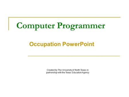 Occupation PowerPoint