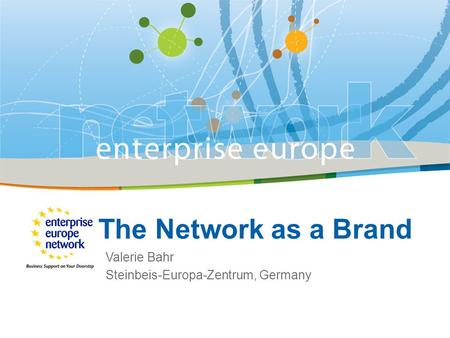 Training for Newcomers, 9 February 2012 Delhi Session, 16. 18.01. Jan. 2013 Valerie Bahr Steinbeis-Europa-Zentrum, Germany The Network as a Brand.