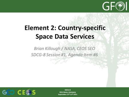 Element 2: Country-specific Space Data Services
