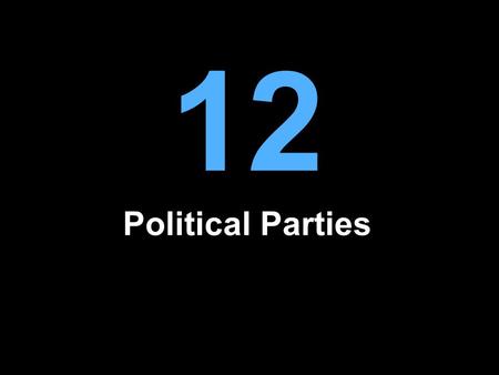 12 Political Parties. What Are Parties? Parties are organized groups that attempt to influence government by electing its members to office The Constitutional.