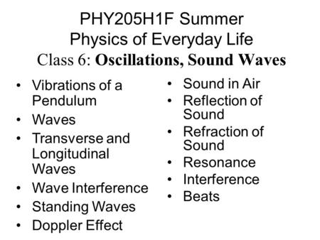 Vibrations of a Pendulum Waves Transverse and Longitudinal Waves