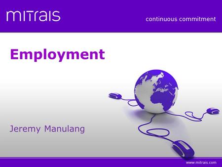 Employment Jeremy Manulang.