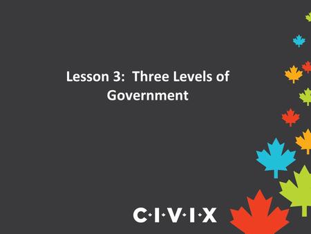 Lesson 3: Three Levels of Government