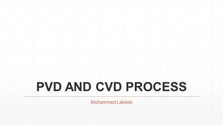 PVD AND CVD PROCESS Muhammed Labeeb.