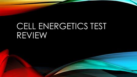 Cell Energetics Test Review