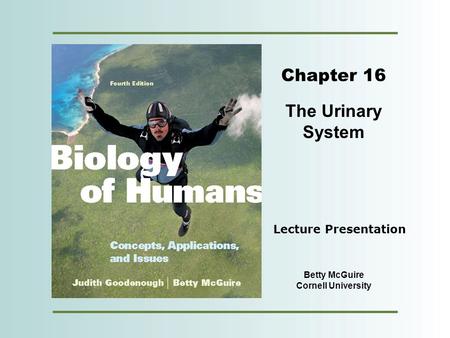 Copyright © 2012 Pearson Education, Inc. Chapter 16 The Urinary System Betty McGuire Cornell University Lecture Presentation.