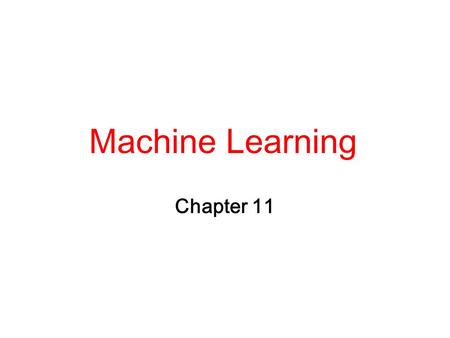Machine Learning Chapter 11.