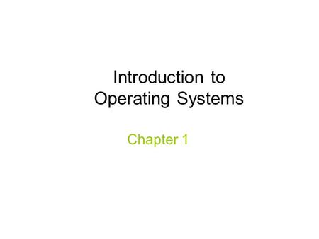 Introduction to Operating Systems Chapter 1. cs431 -cotter2 Lecture Objectives Understand the relationship between computing hardware, operating system,