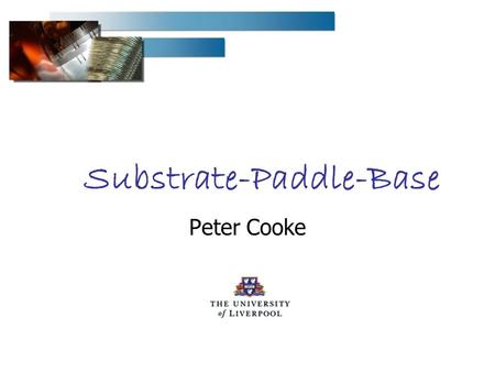 Substrate-Paddle-Base Peter Cooke. Peter Cooke 28 Feb - 1 March 2006 - VELO PRR2 Substrate- Paddle-Base Substrate Production Paddle – Base – Feet Component.