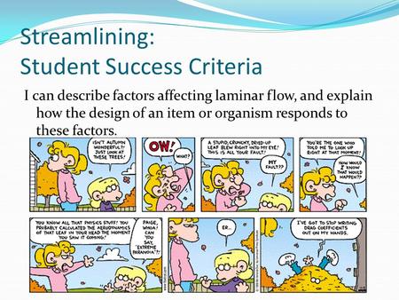 Streamlining: Student Success Criteria