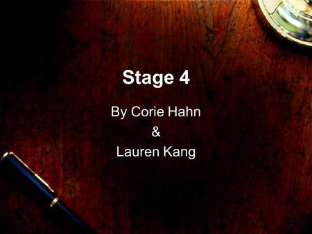 Stage 4 By Corie Hahn & Lauren Kang. What is it? Stage 4 in sleeping is the deepest stage form of sleep. It emits delta waves. –The large slow brain waves.