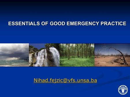 ESSENTIALS OF GOOD EMERGENCY PRACTICE