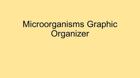 Microorganisms Graphic Organizer