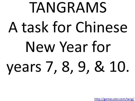 A task for Chinese New Year for years 7, 8, 9, & 10.
