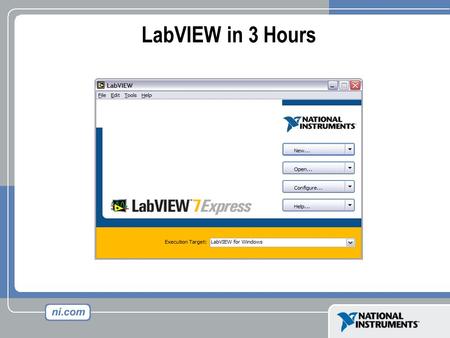 LabVIEW in 3 Hours. What is Test & Measurement? Keypad Functionality Keypad Functionality LCD Testing LCD Testing Sound Quality Sound Quality Acoustic.