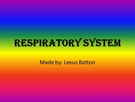 Respiratory system Made by: Lexus Batton. Chronic Bronchitis: Any irritant reaching the bronchi and bronchioles will stimulate an increased secretion.