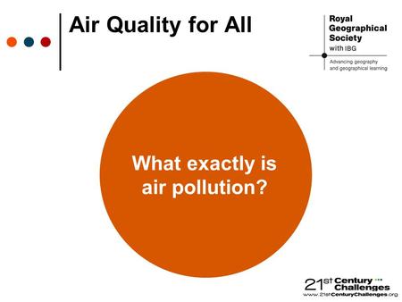 Air Quality for All What exactly is air pollution?
