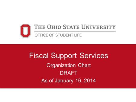 Fiscal Support Services Organization Chart DRAFT As of January 16, 2014.