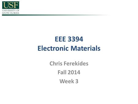 EEE 3394 Electronic Materials