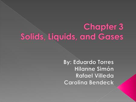 Chapter 3 Solids, Liquids, and Gases