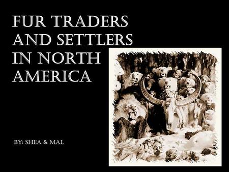 Fur Traders and Settlers in North America By: SHEA & MAL.