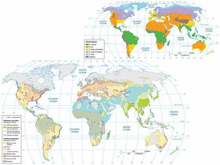 World Regions of Primarily Subsistence Agriculture On this map, India and China are not shaded because farmers sell some produce at markets; in equatorial.