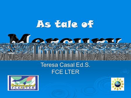 As tale of Teresa Casal Ed.S. FCE LTER. Objectives-  Learn about the chemistry, the sources, cycling and health effects of mercury.  Trace Hg as it.