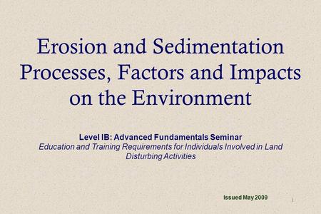 Level IB: Advanced Fundamentals Seminar