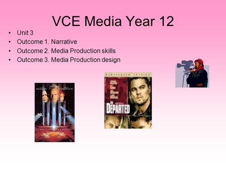 VCE Media Year 12 Unit 3 Outcome 1. Narrative