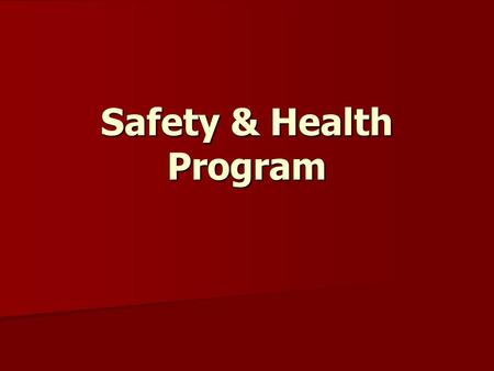 Safety & Health Program. What Kind of Safety Programs Do You Use? Employee Meetings Employee Meetings Crew Leader Accountability Crew Leader Accountability.
