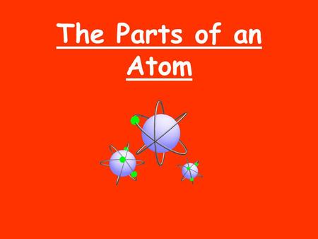 The Parts of an Atom.